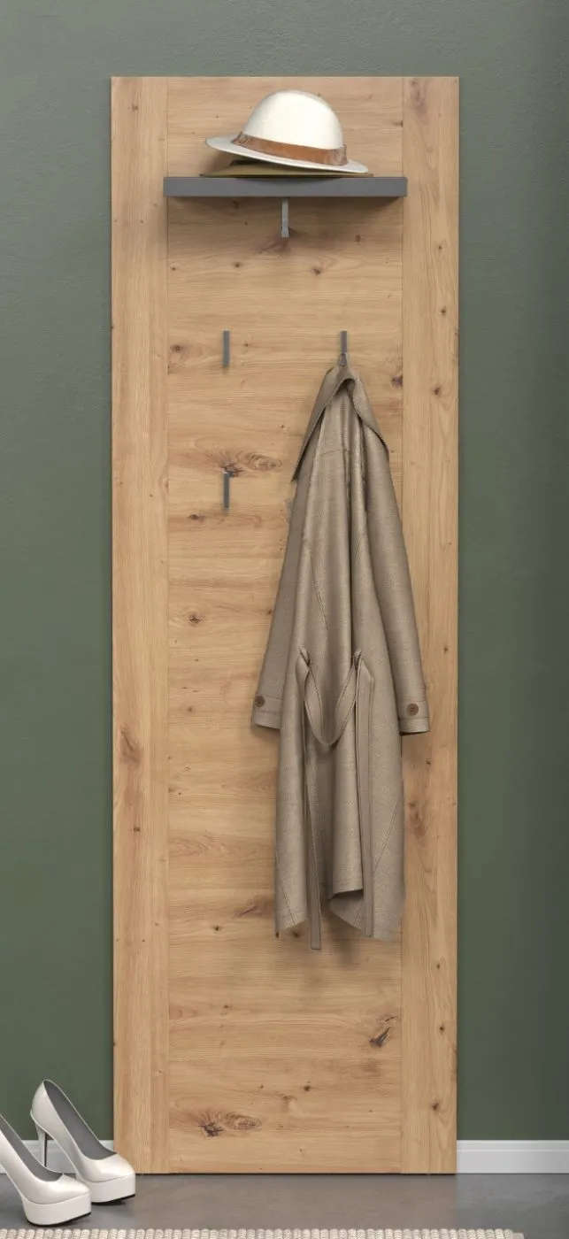 Garderobenpaneel Wandgarderobe Follow | Artisan Eiche / Matera grau