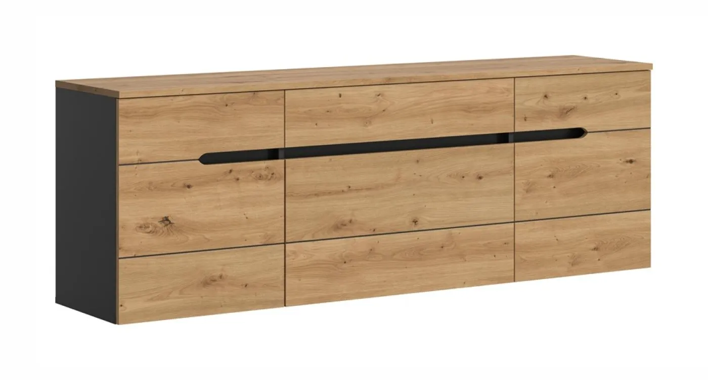 Garderobenschrank Canu hängend | Basalt grau / Artisan Eiche