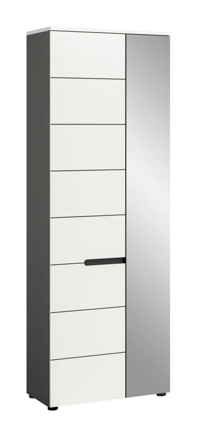 Garderobenschrank Canu | Weiß / Basalt grau