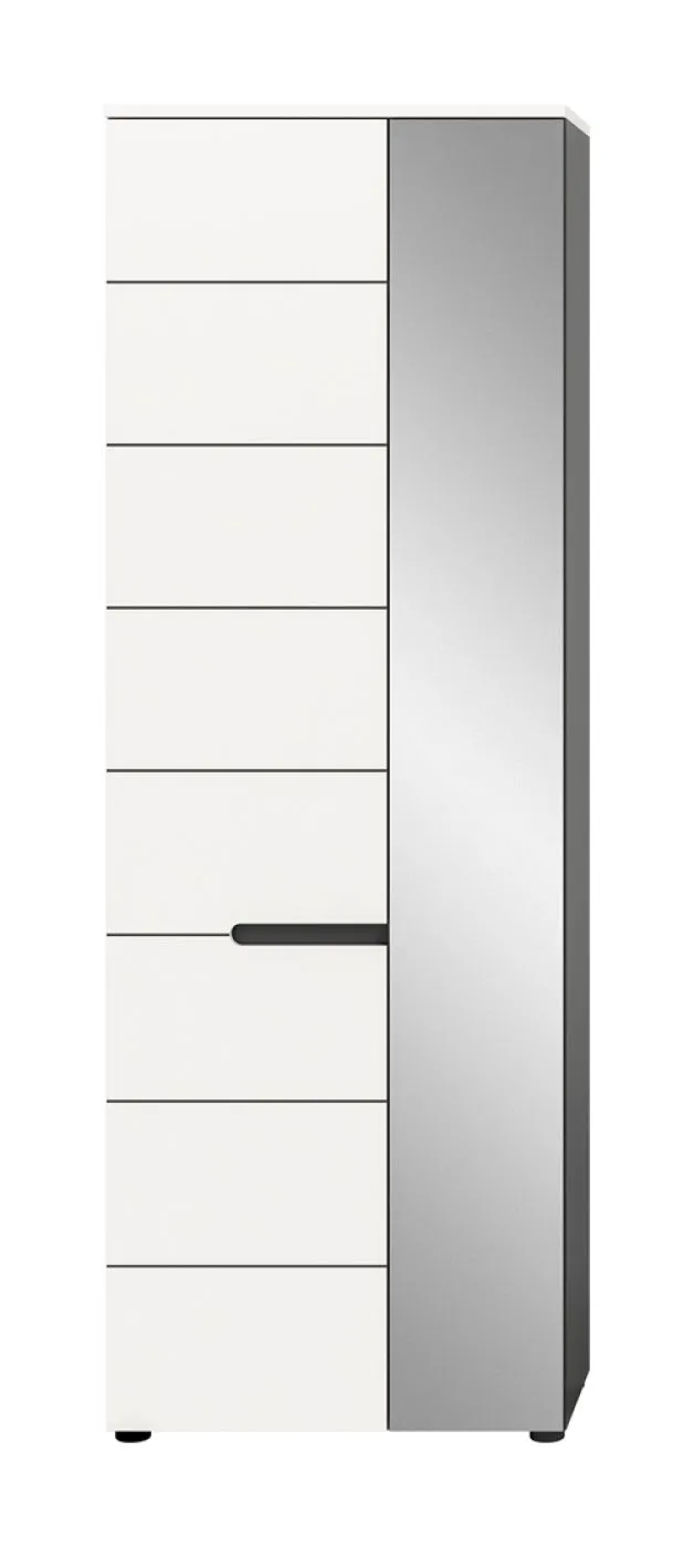 Garderobenschrank Canu | Weiß / Basalt grau