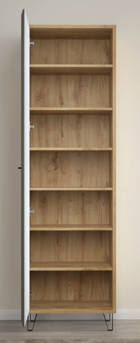 Garderobenschrank Cheyenne | Eiche Navarra / Filz Dark Grey
