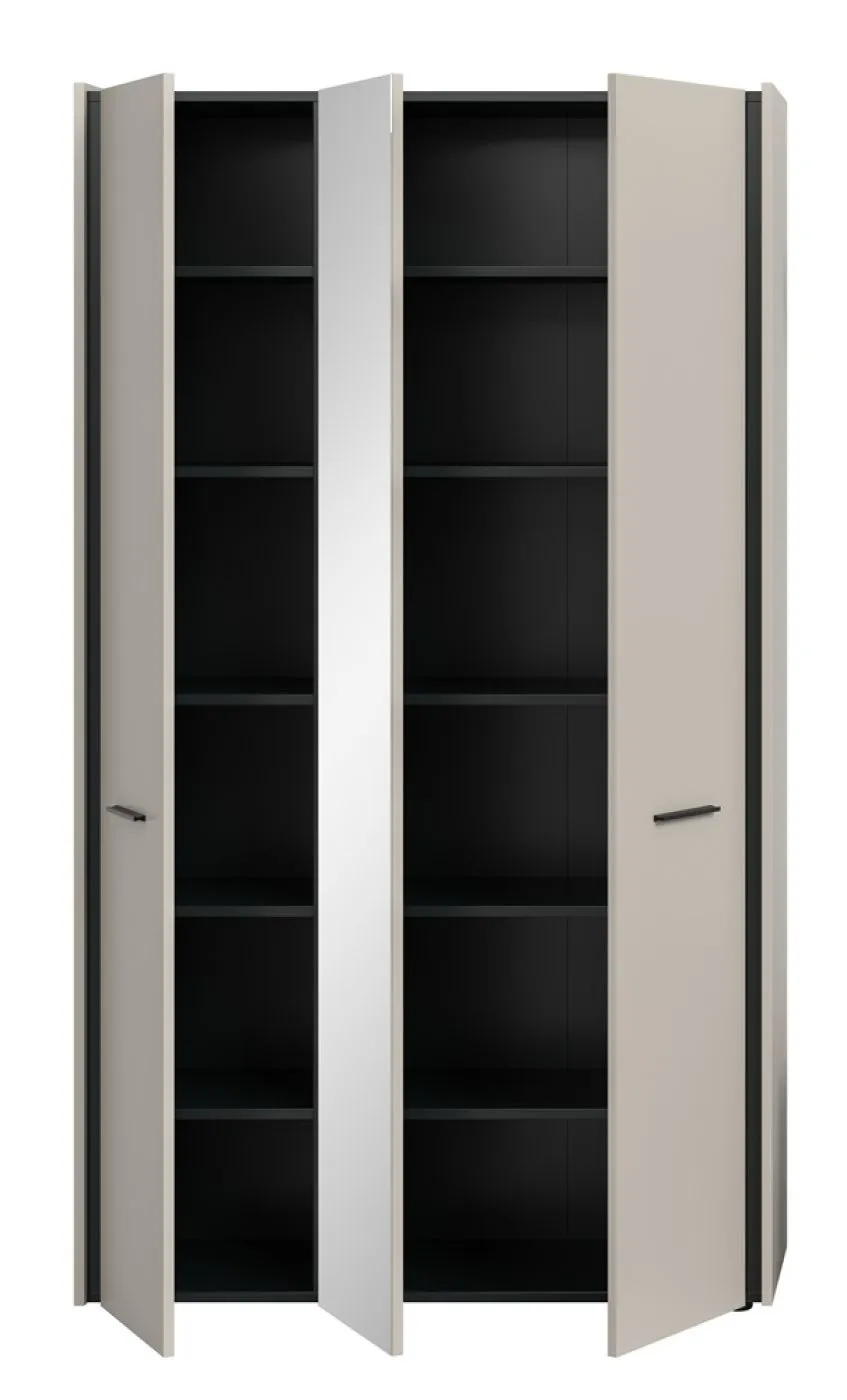 Garderobenschrank Emil | Kaschmir / schwarz
