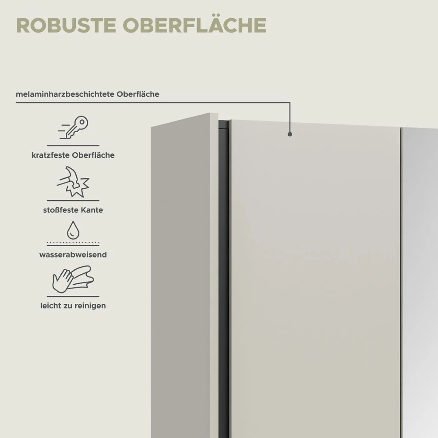 Garderobenschrank Emil | Kaschmir / schwarz