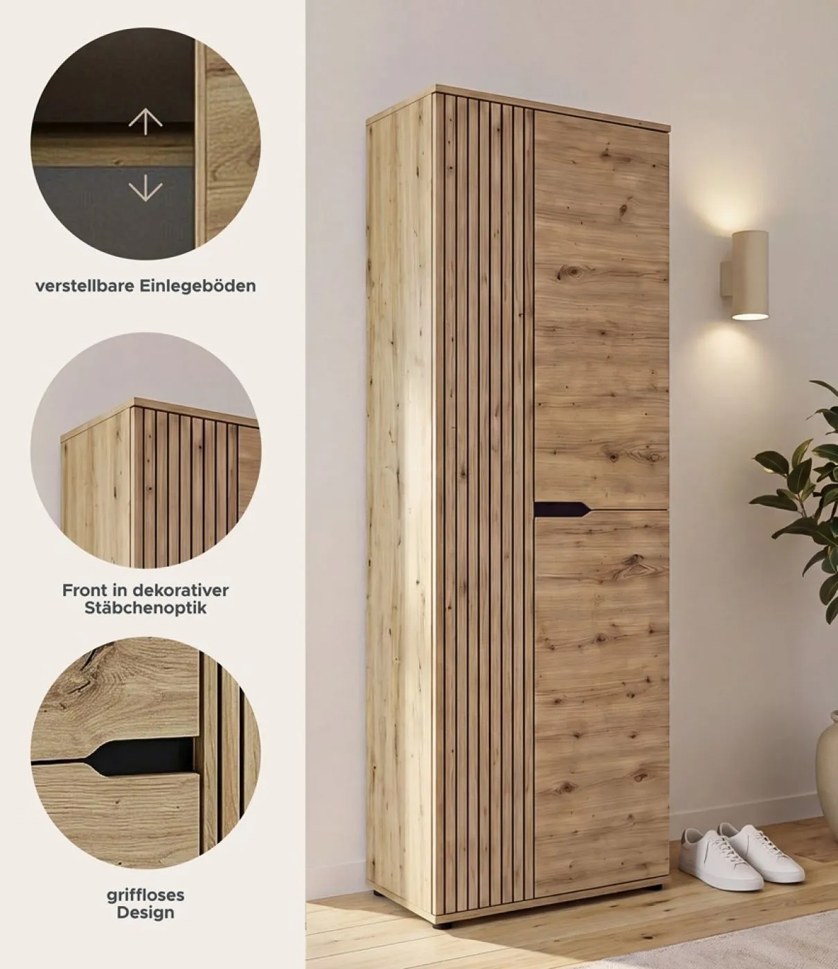 Garderobenschrank Keno | Artisan Eiche