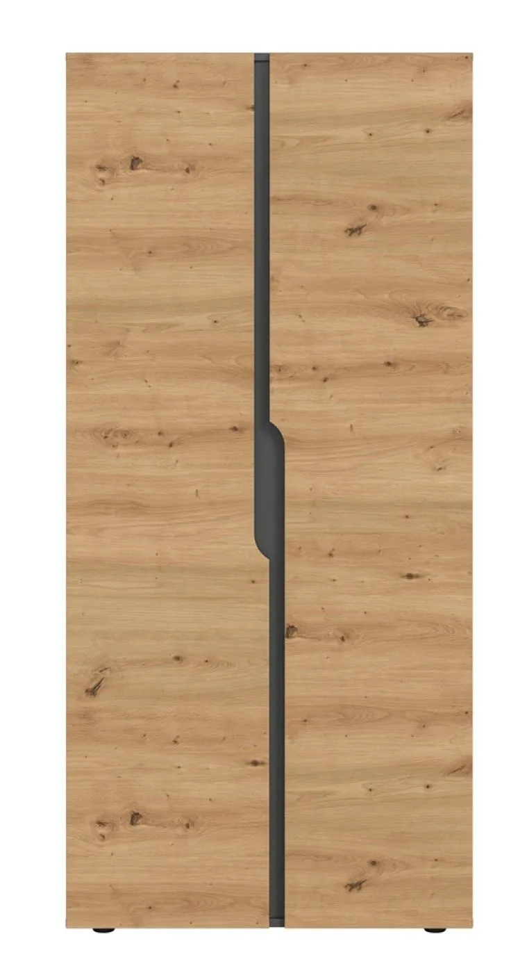 Garderobenschrank Kleiderschrank Anga | Anthrazit / Artisan Eiche
