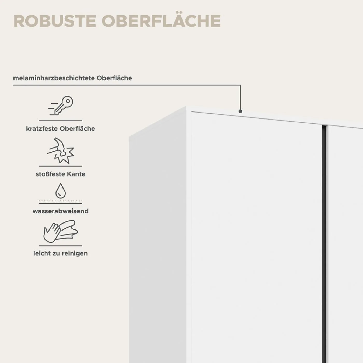 Garderobenschrank Kleiderschrank Falun | 6-türig | weiß