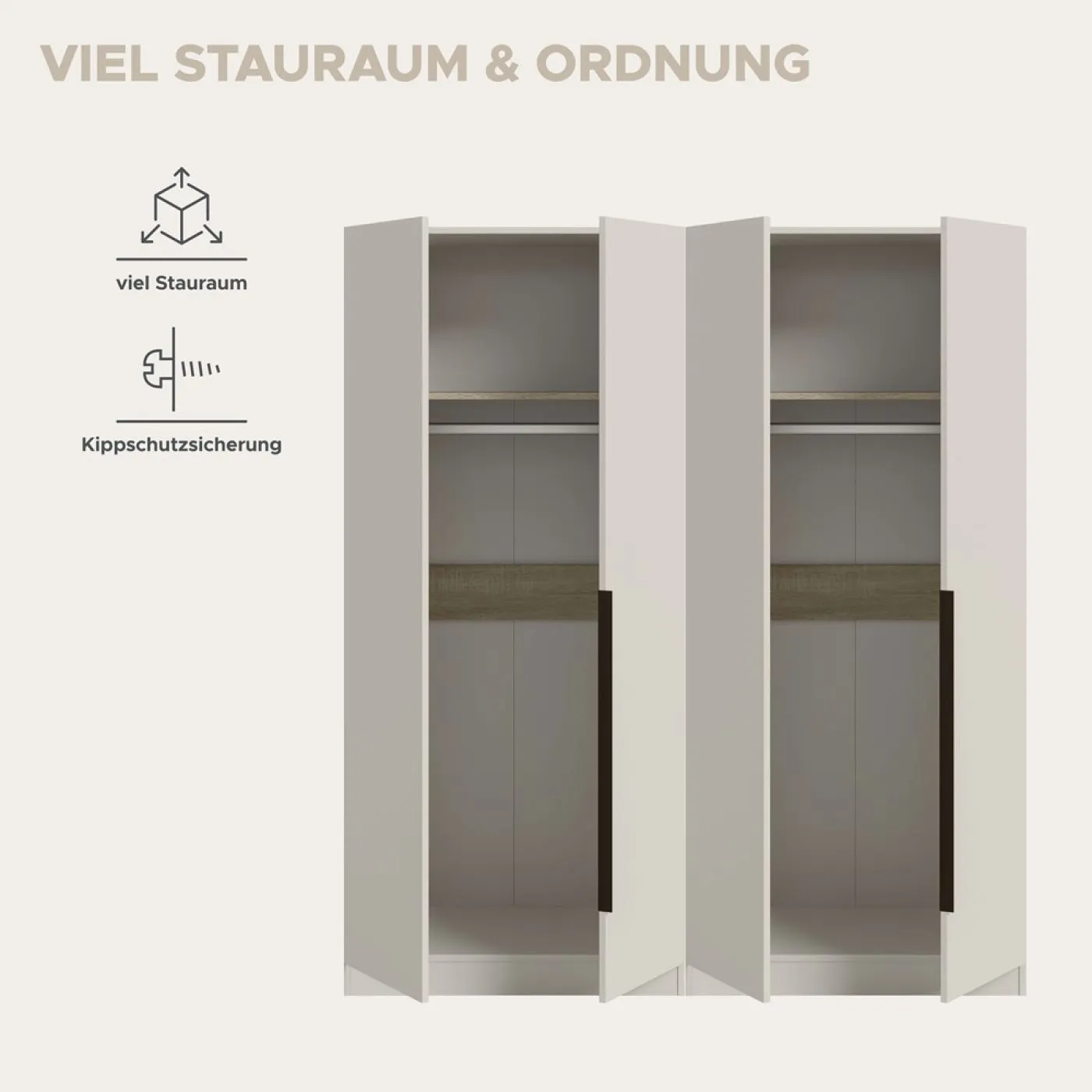 Garderobenschrank Kleiderschrank Set Kopenhagen | Kaschmir