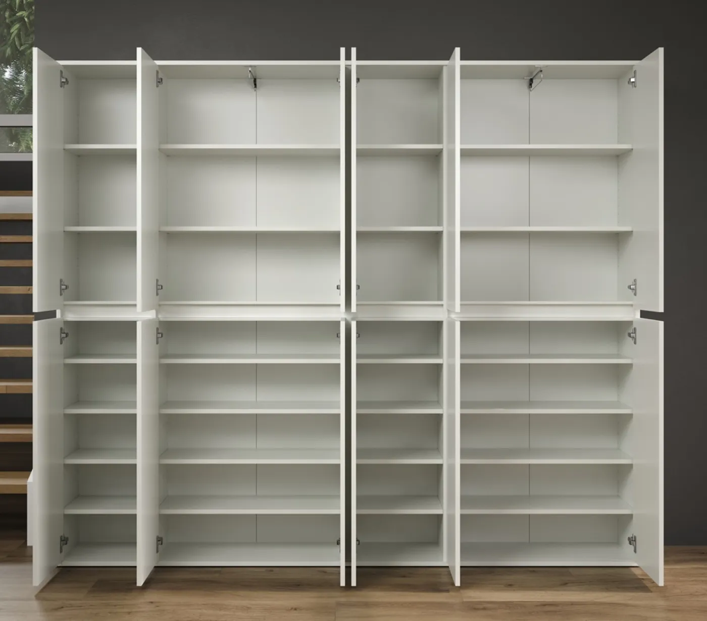 Garderobenschrank Nevada | weiß | 222 x 191 x 34 cm