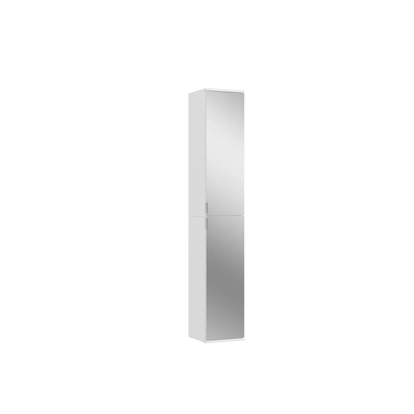 Garderobenschrank Projekt X 1 | Kombination | weiß Hochglanz / Spiegeltüren | 2-teilig