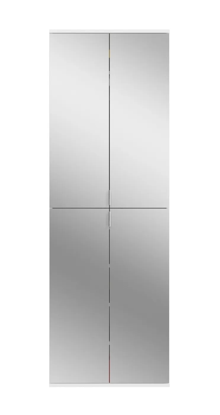 Garderobenschrank Projekt X | Kombination | weiß Hochglanz / Spiegeltüren | 3-teilig