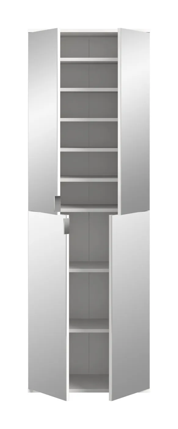Garderobenschrank Projekt X | Kombination | weiß Hochglanz / Spiegeltüren | 3-teilig