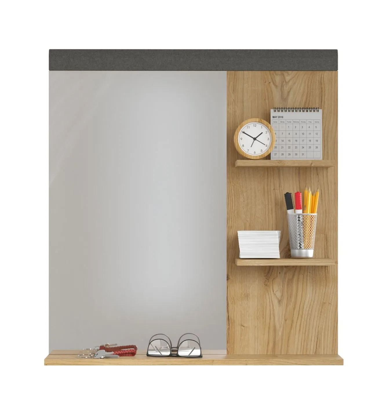Garderobenspiegel Cheyenne | Eiche Navarra / Filz Dark Grey