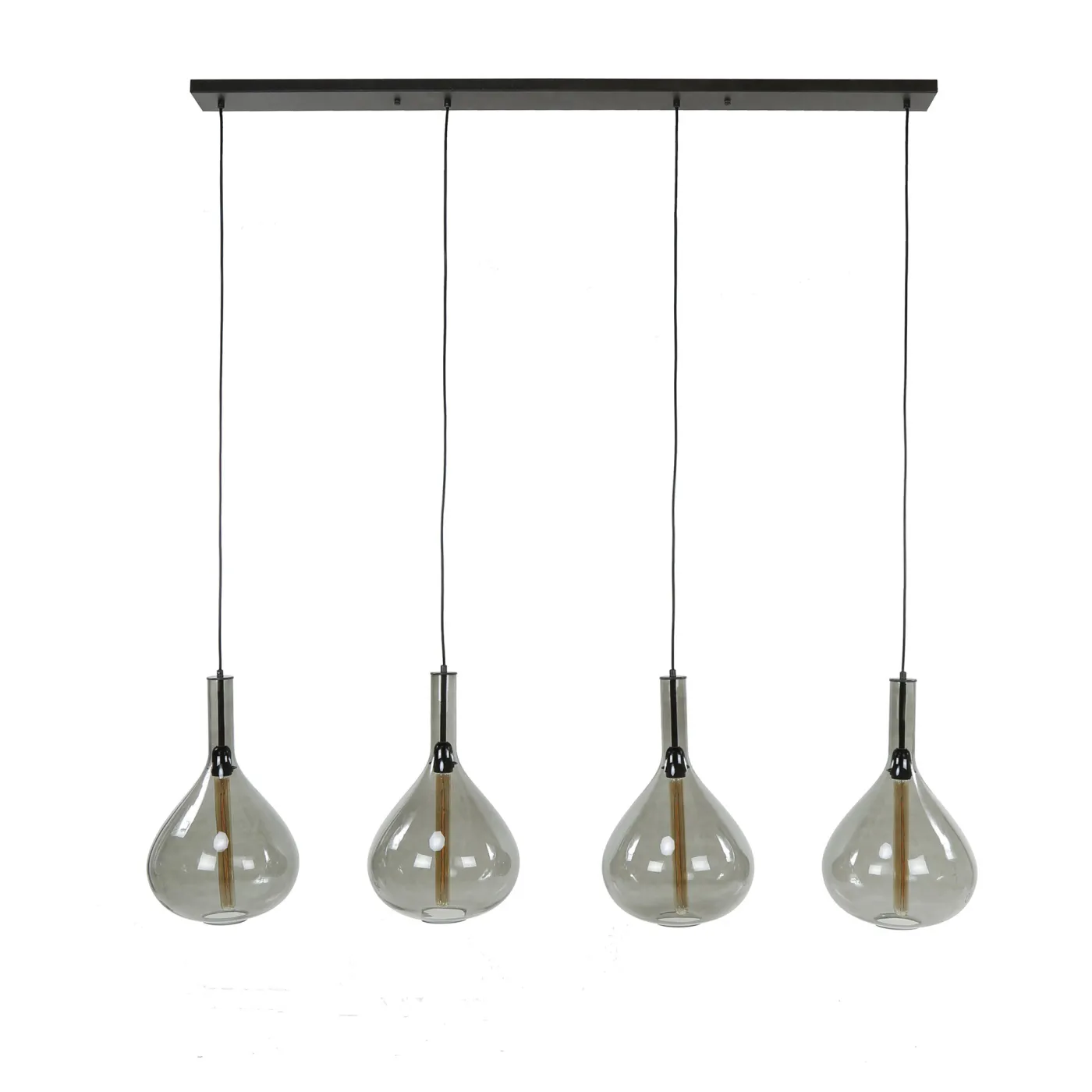 Hängelampe Amatsu | 4 Leuchten | Glass / Metall | schwarz