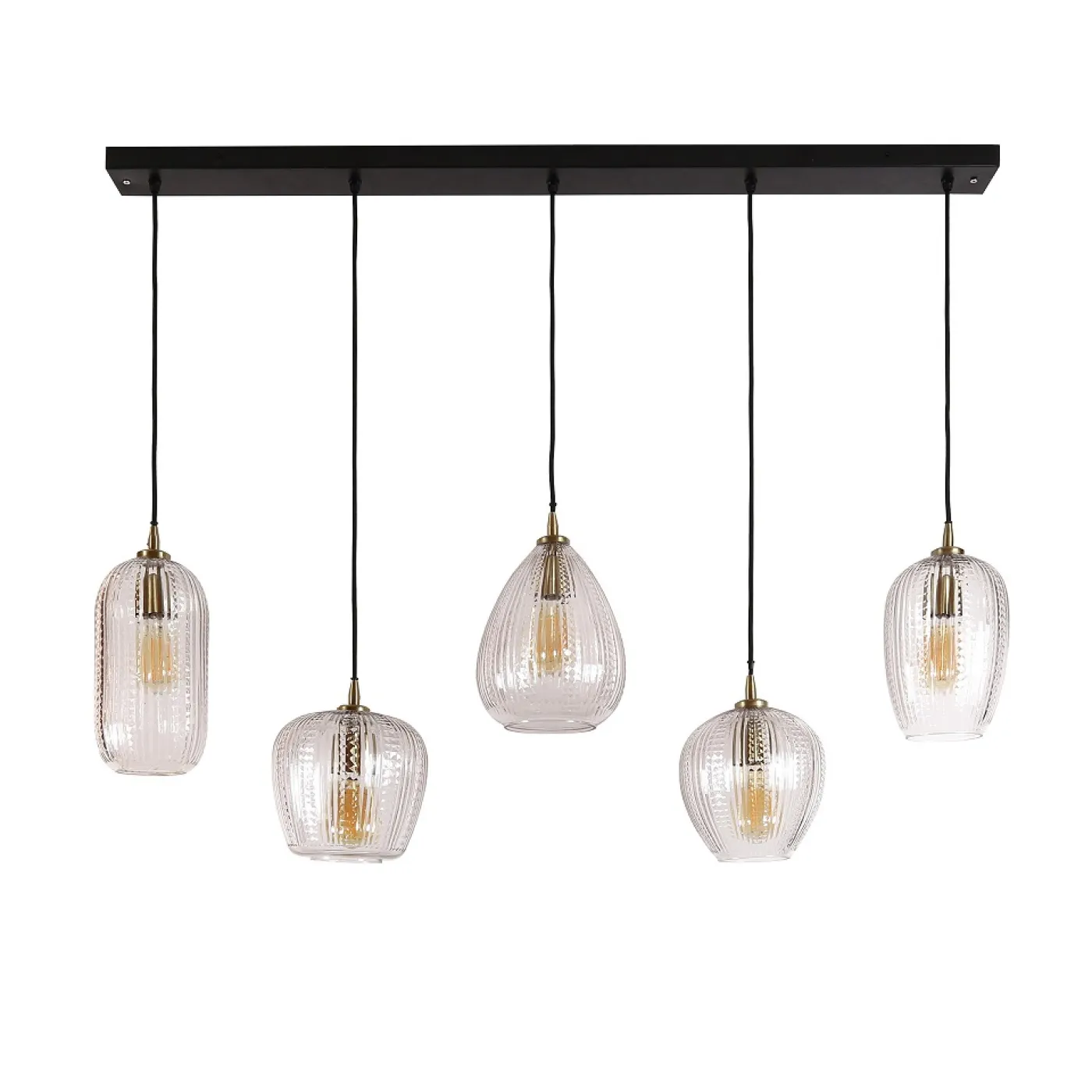 Hängelampe Iris | 5 Leuchten | Diamond Glas