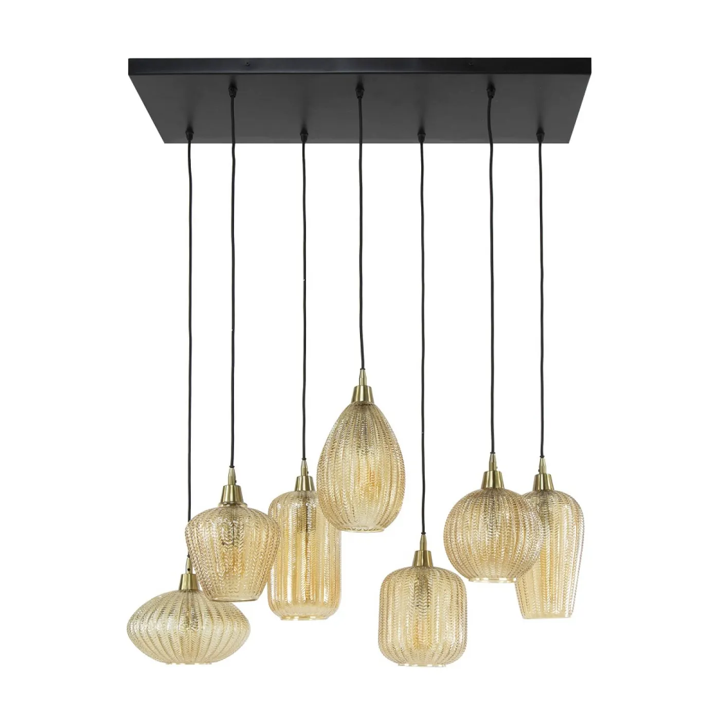 Hängelampe Iris | 7 Leuchten | Braunglas