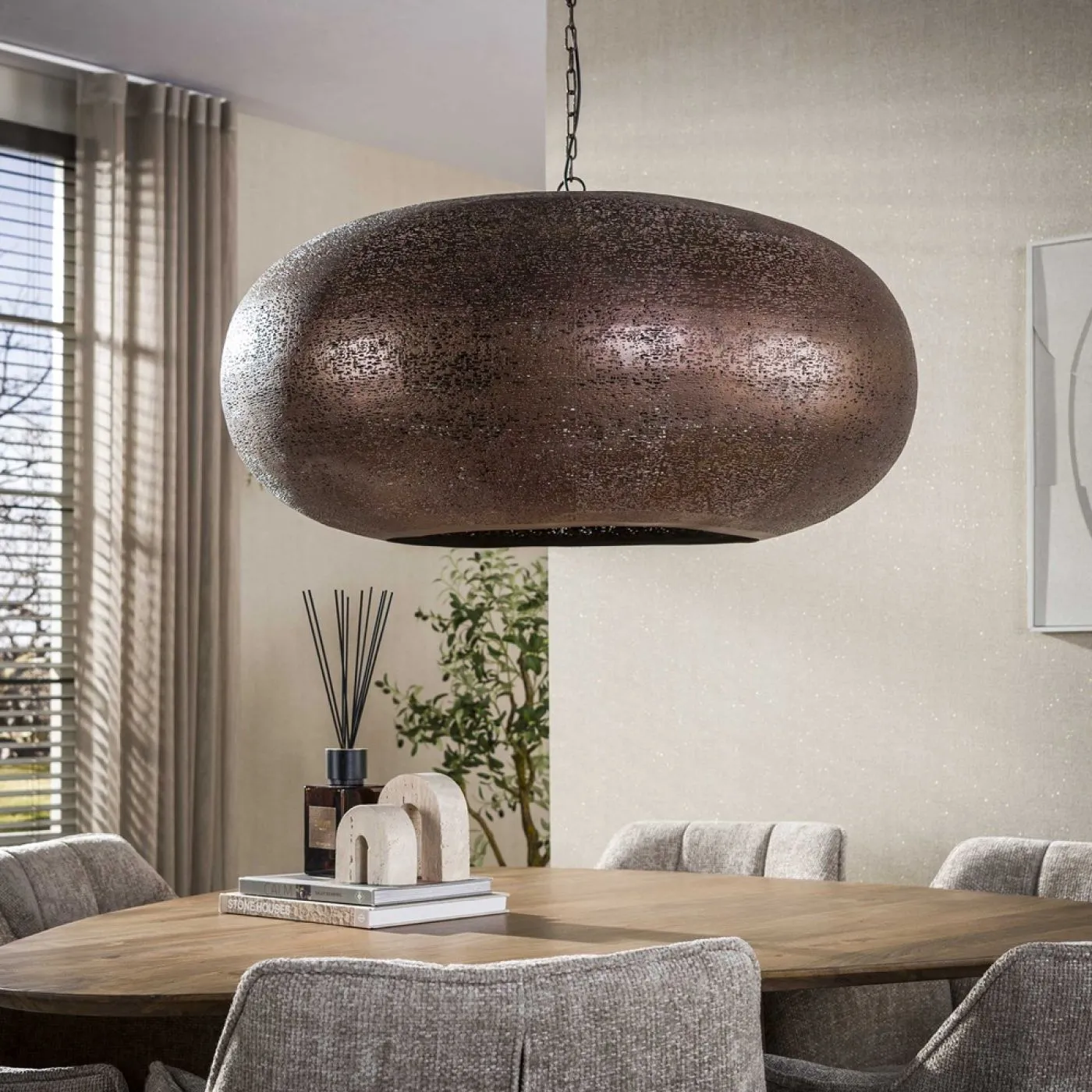 Hängelampe Lumina | 1 Leuchte Ø90cm | Metall | Antikkupfer