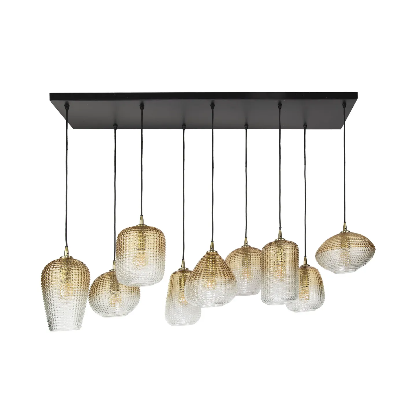 Hängelampe Noko 2 | 9 Leuchten | Braunglas