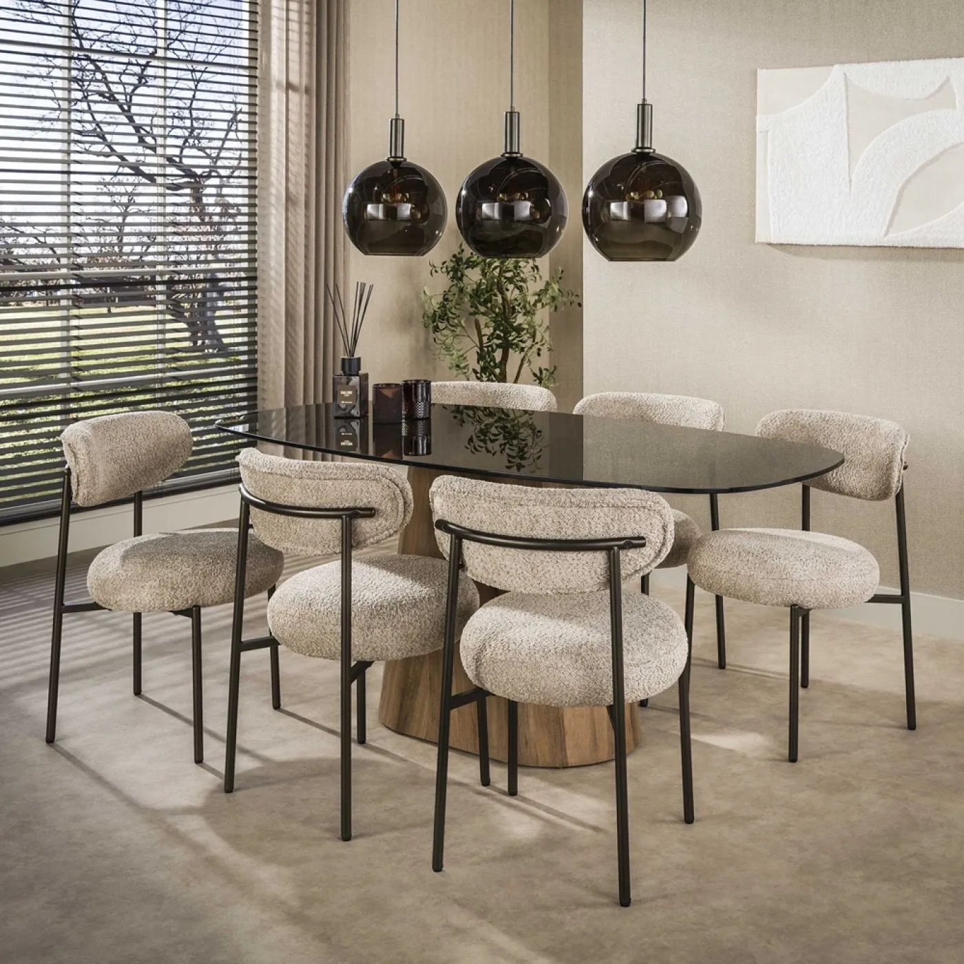 Hängelampe Rafina | 3 Leuchten | Glas | Sienna braun