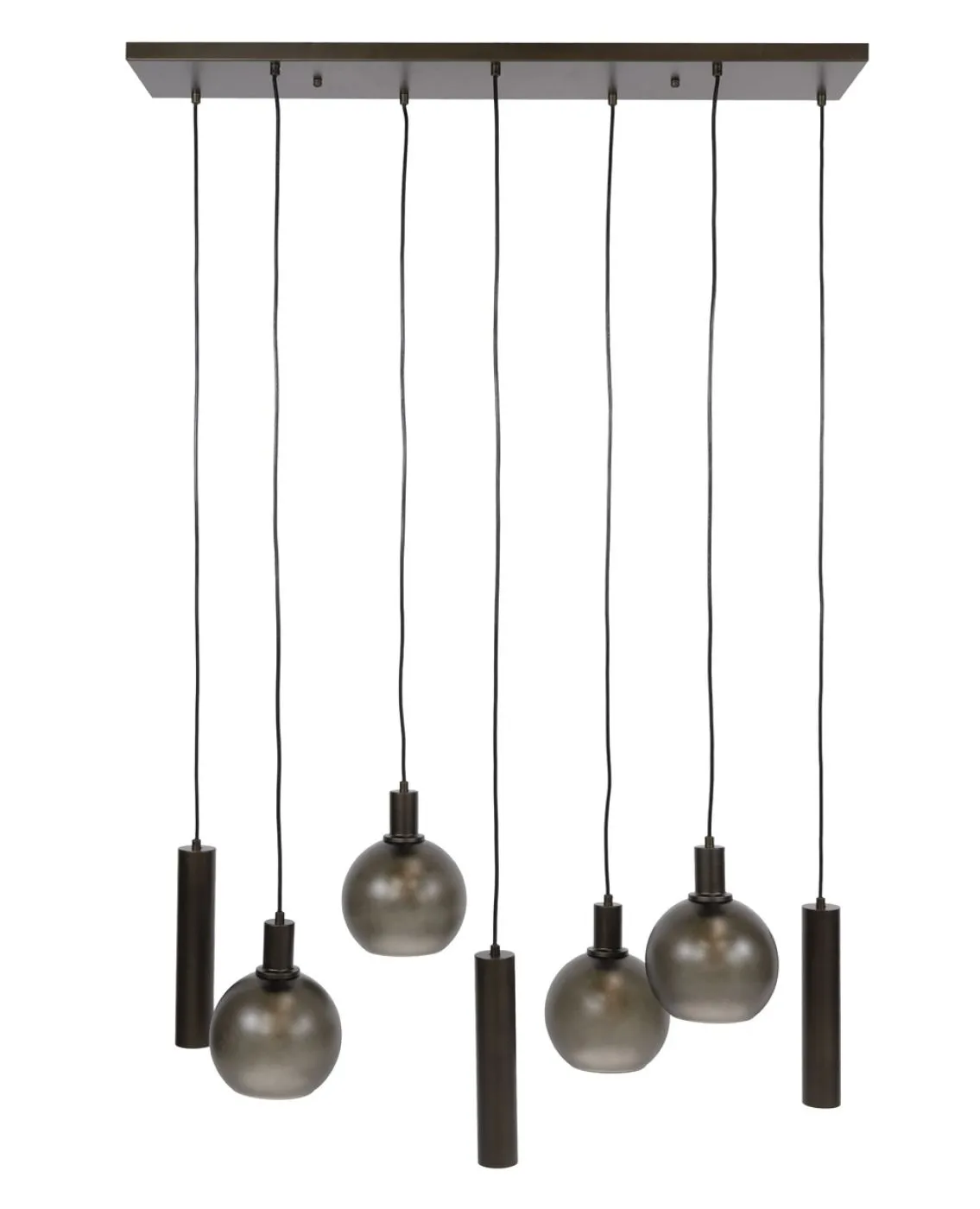Hängelampe Rafina | 7 Leuchten | Glas / Metall | Sienna braun-frosted