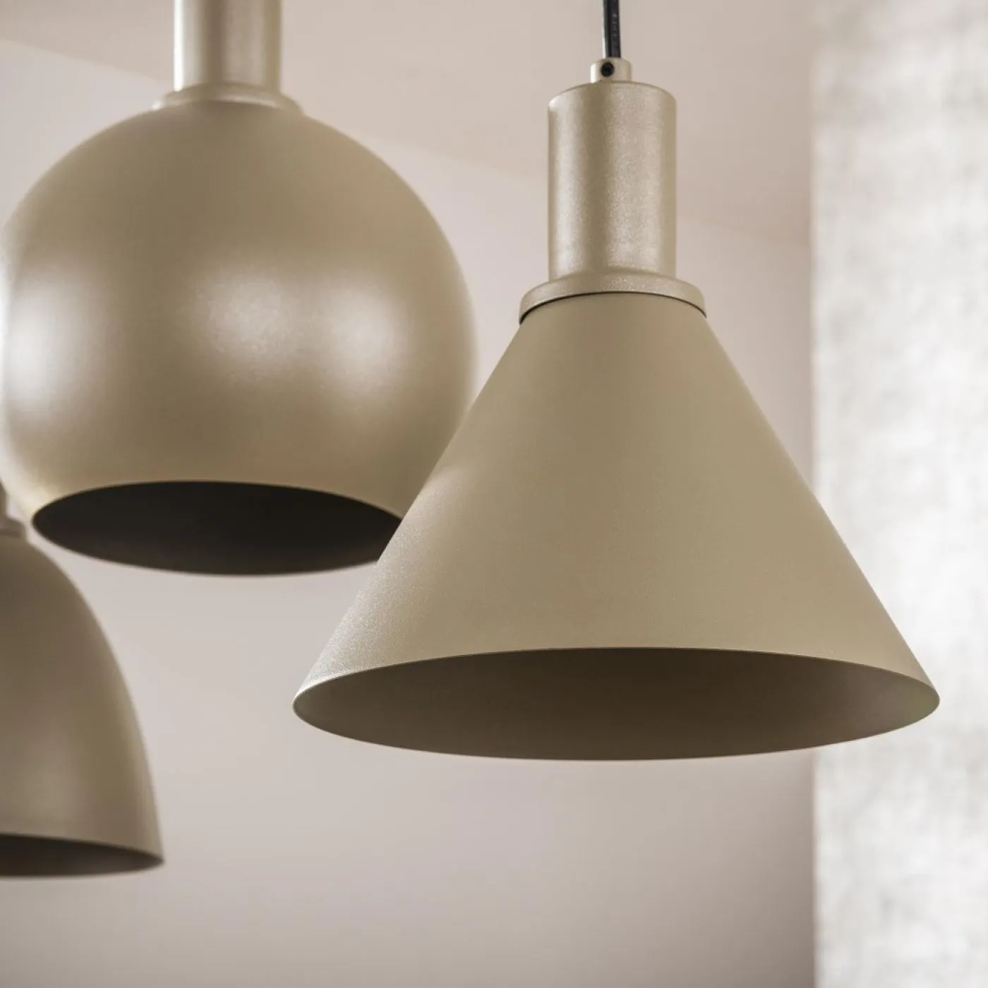 Hängelampe Urano | 5 Leuchten | Metall | beige