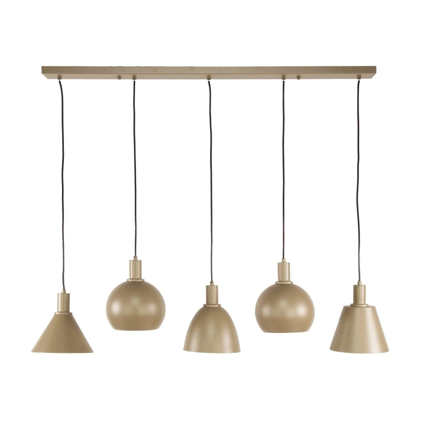 Hängelampe Urano | 5 Leuchten | Metall | beige