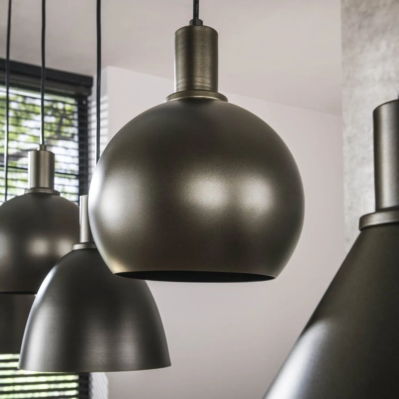 Hängelampe Urano | 5 Leuchten | Metall | Sienna braun