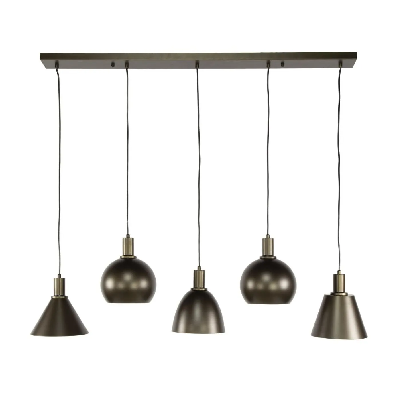 Hängelampe Urano | 5 Leuchten | Metall | Sienna braun