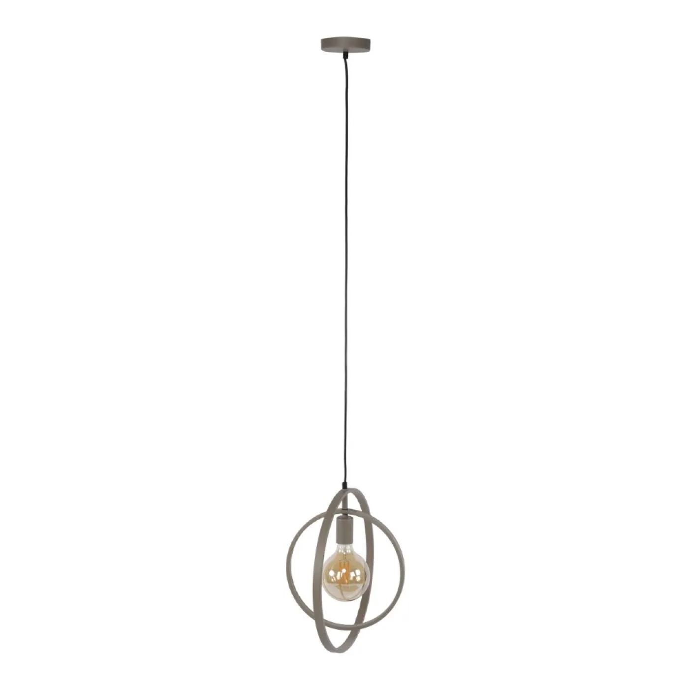 Hängelampe Vejin 1 Leuchte | Metallringe | Beige