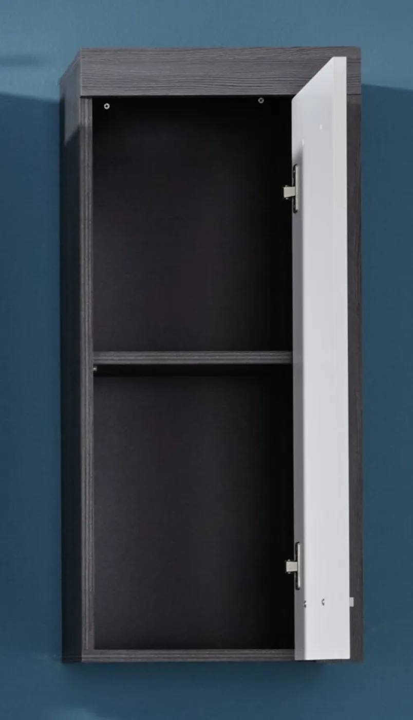 Hängeschrank Miami | weiß / rauchsilber