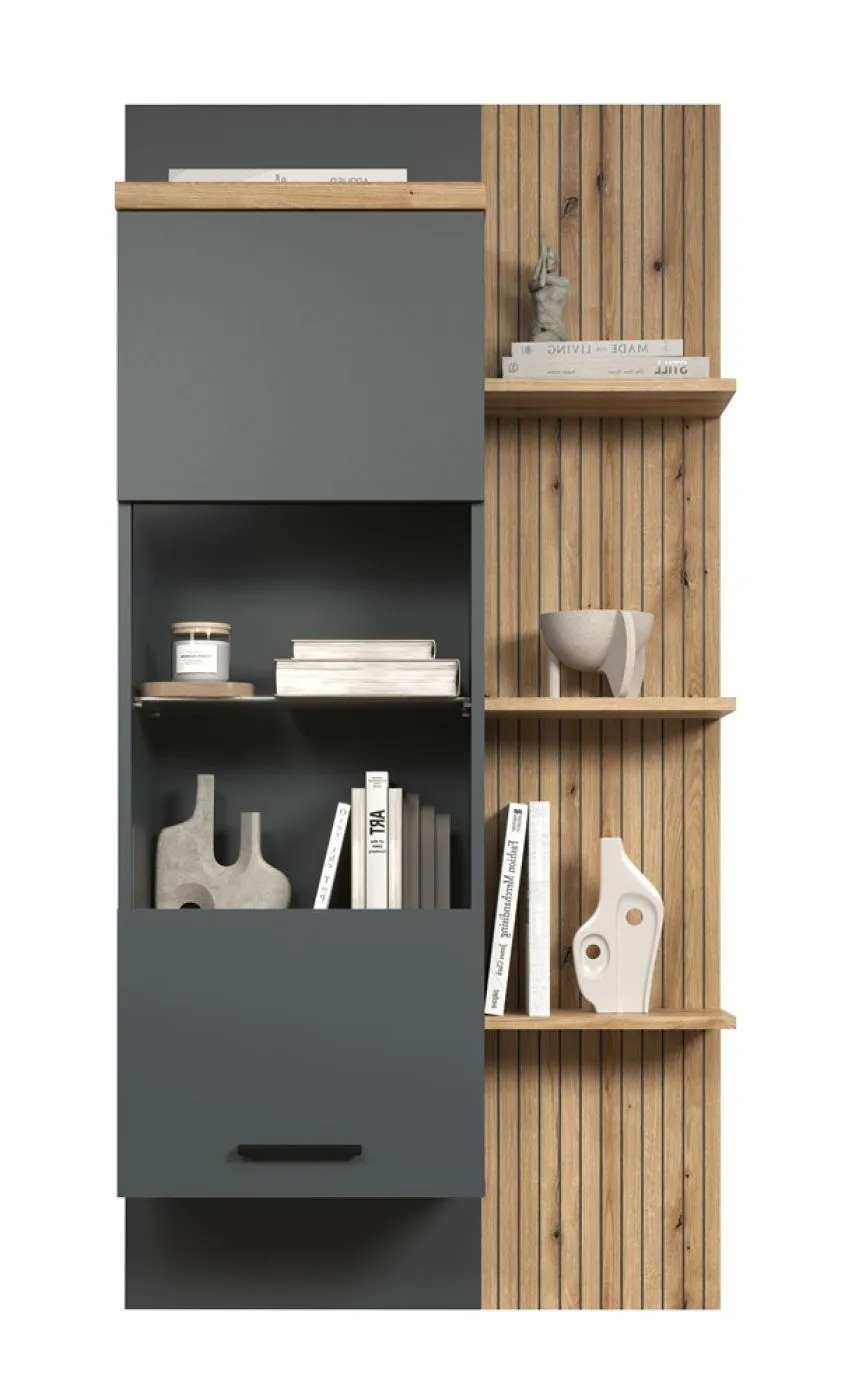 Hängeschrank Regal Baggio | Anthrazit / Coast Evoke Oak