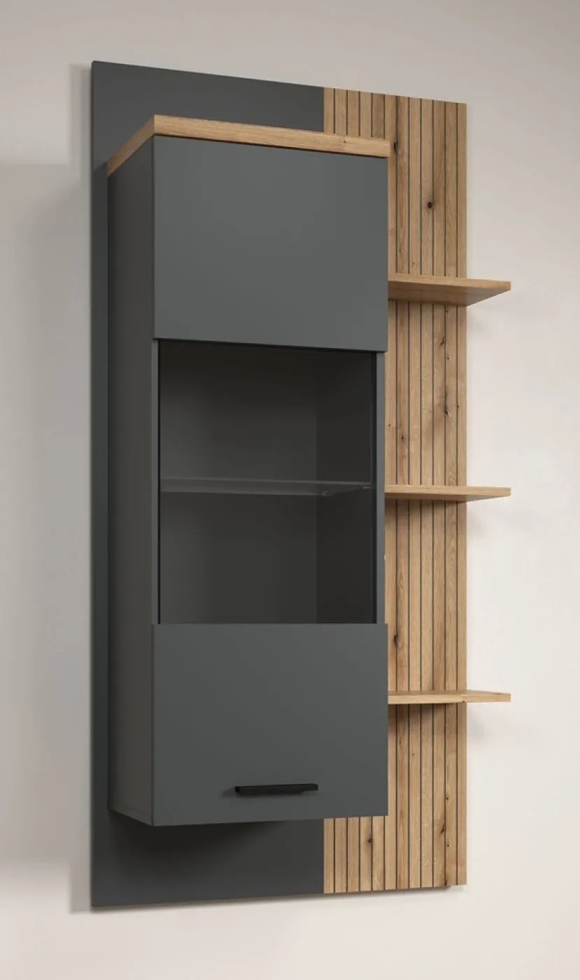 Hängeschrank Regal Baggio | Anthrazit / Coast Evoke Oak