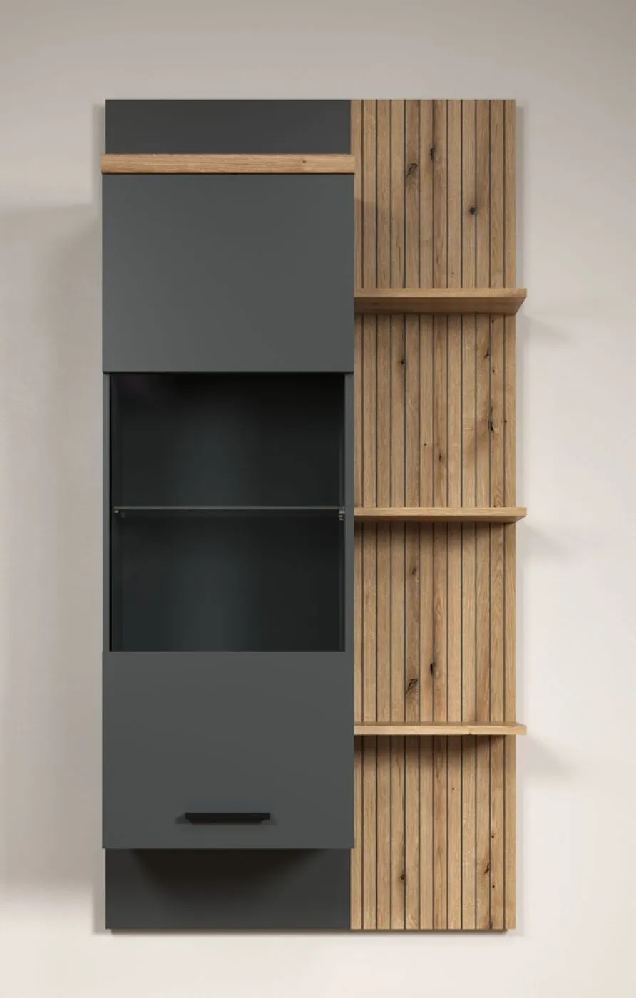 Hängeschrank Regal Baggio | Anthrazit / Coast Evoke Oak