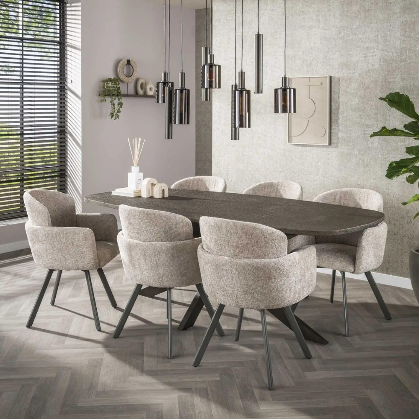 Hengelampe Vika | 9 Leuchten | Glas / Metall | Sienna Braun