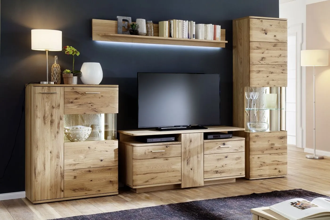 Highboard 1 Santori | Eiche Bianco | ohne Beleuchtung