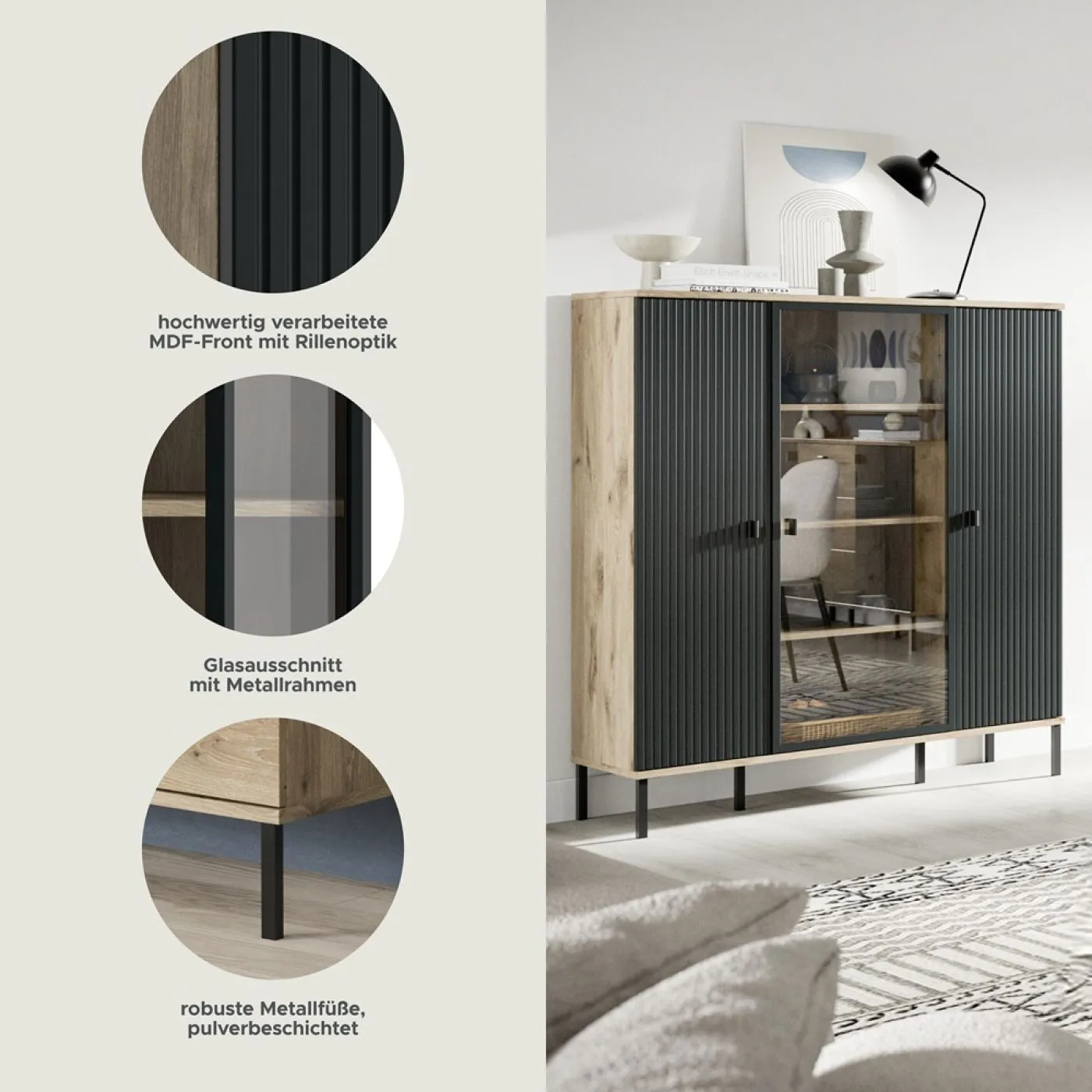 Highboard Chess | Nox Oak / schwarz