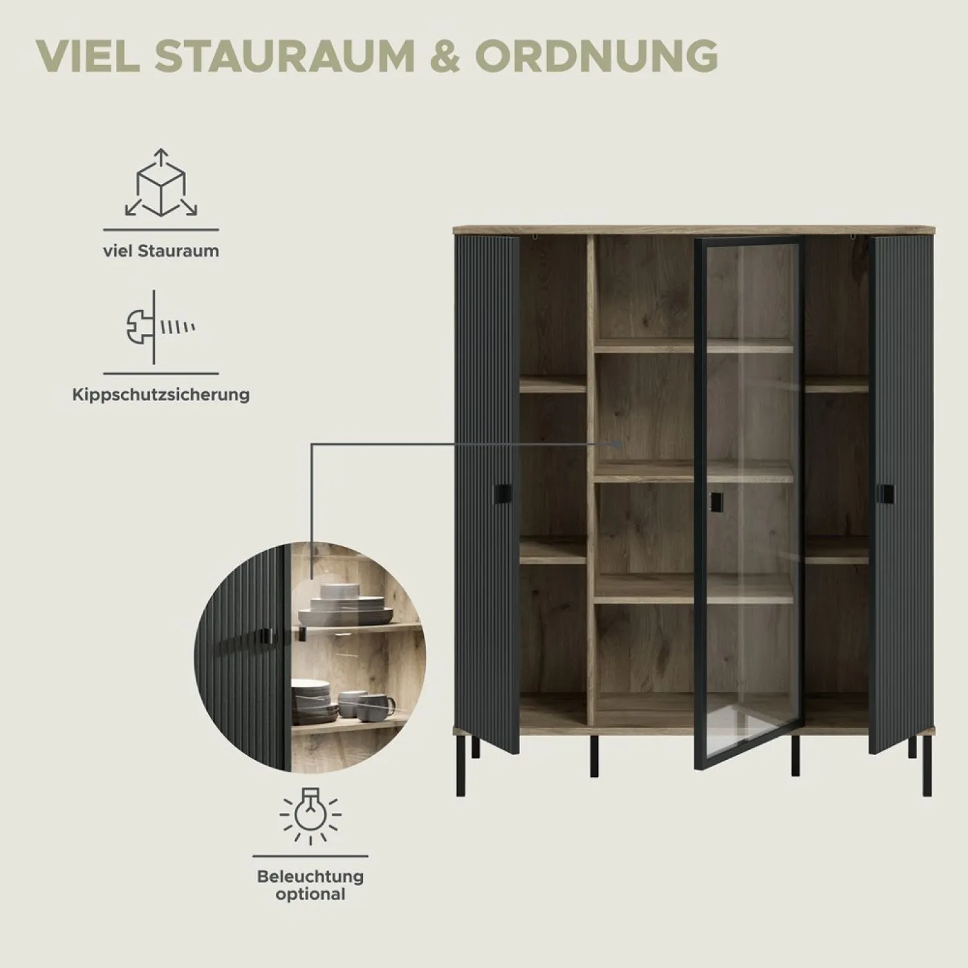 Highboard Chess | Nox Oak / schwarz