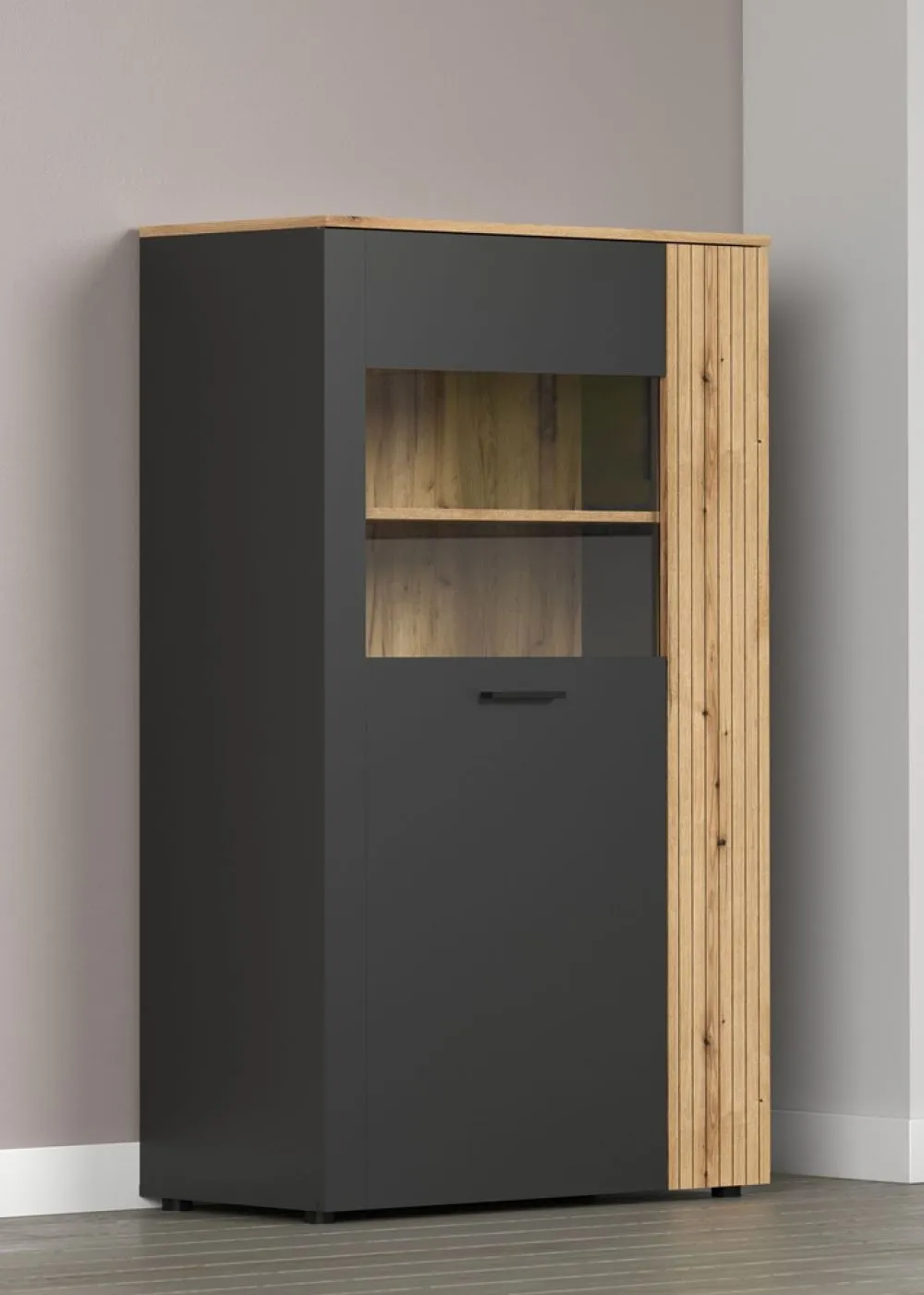 Highboard Esteban 1 | Anthrazit / Coast Evoke Oak