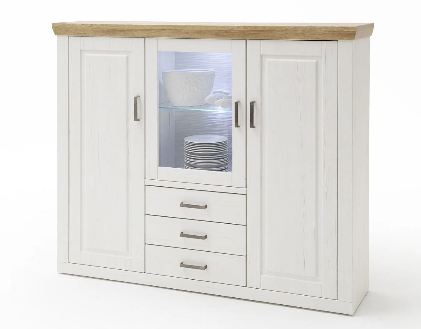 Highboard II Brixen | Landhaus modern | Pinie Aurelio / Grandson Oak Komplettset