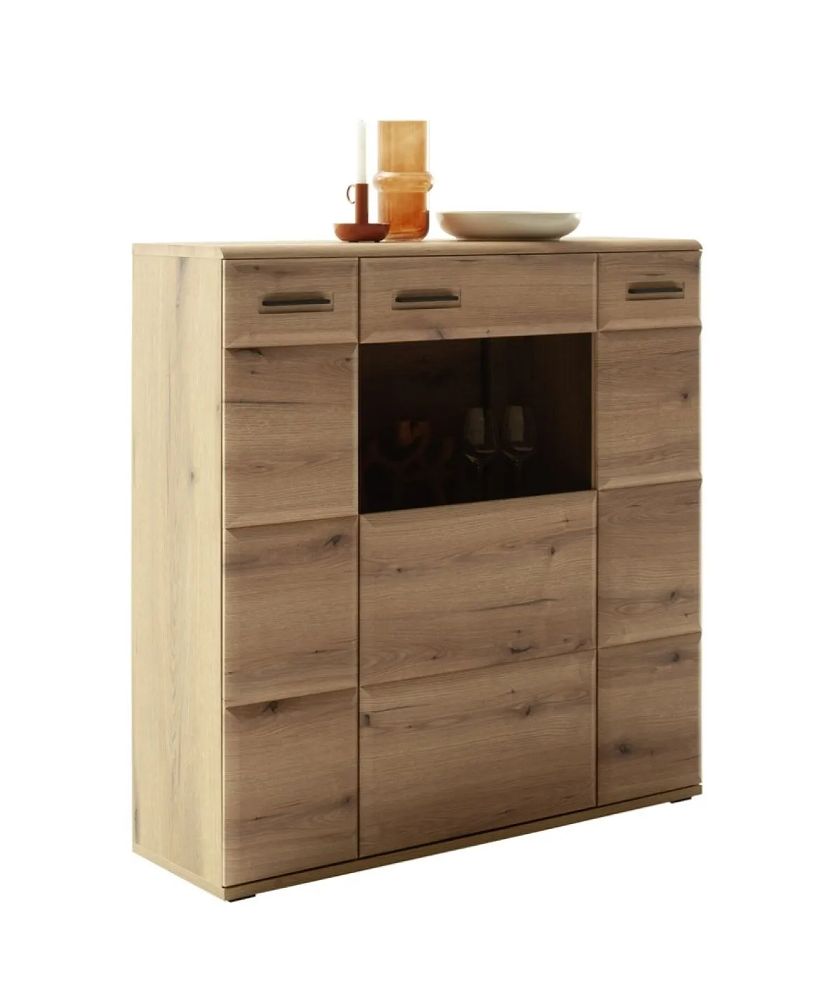 Highboard Naxos | Eiche Evoke | mit LED Bandbeleuchtung