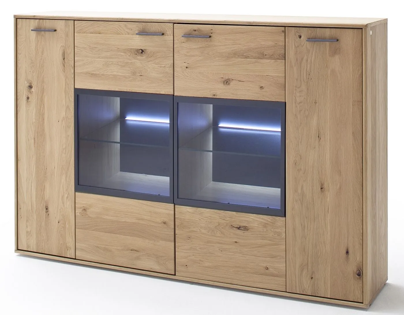 Highboard Portland 2 | Asteiche Bianco | ohne Beleuchtung