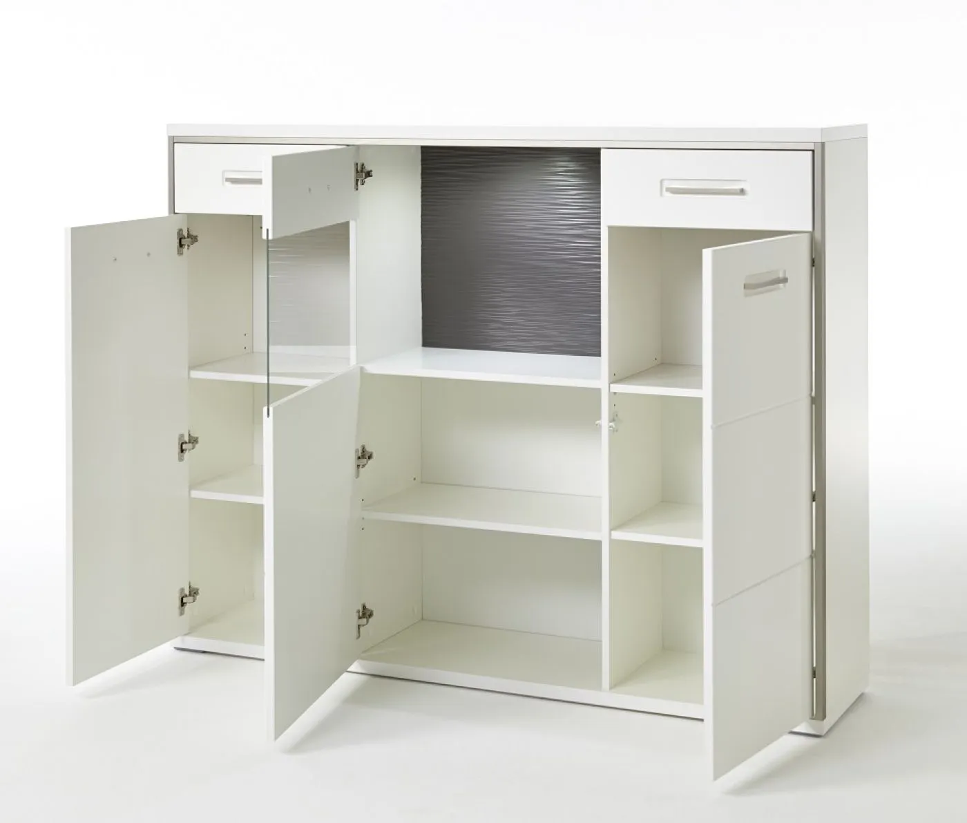 Highboard Trento | weiß Hochglanz | ohne Beleuchtung