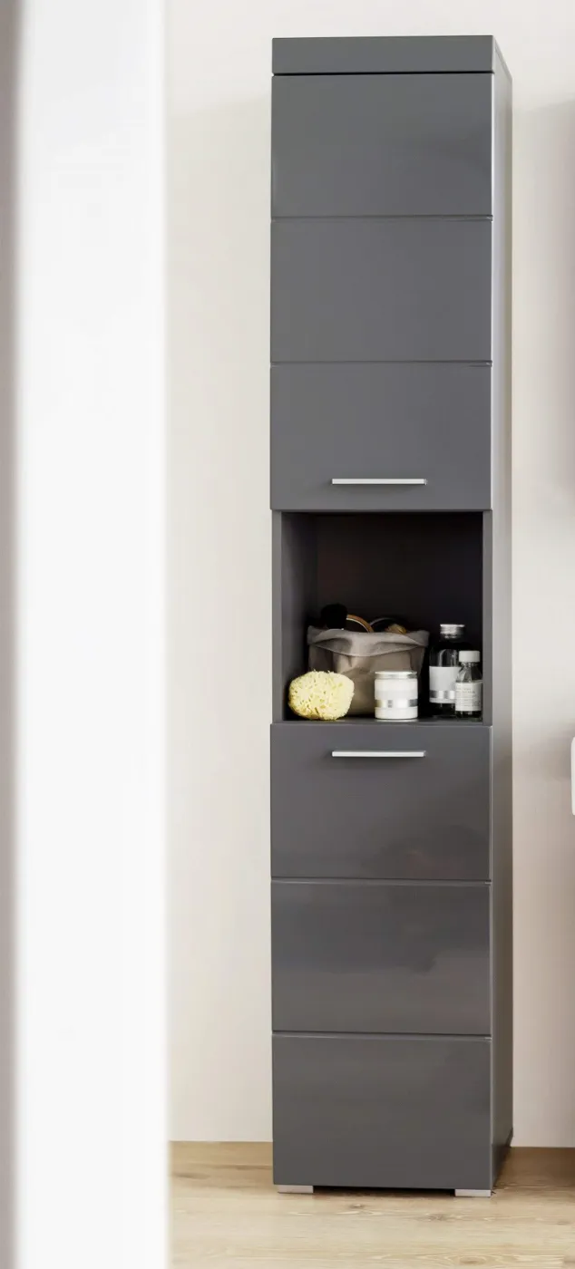 Hochschrank Amanda | grau Hochglanz