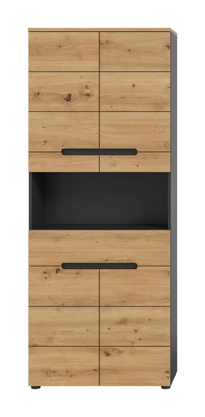 Hochschrank breit Canu | Artisan Eiche / Basalt grau