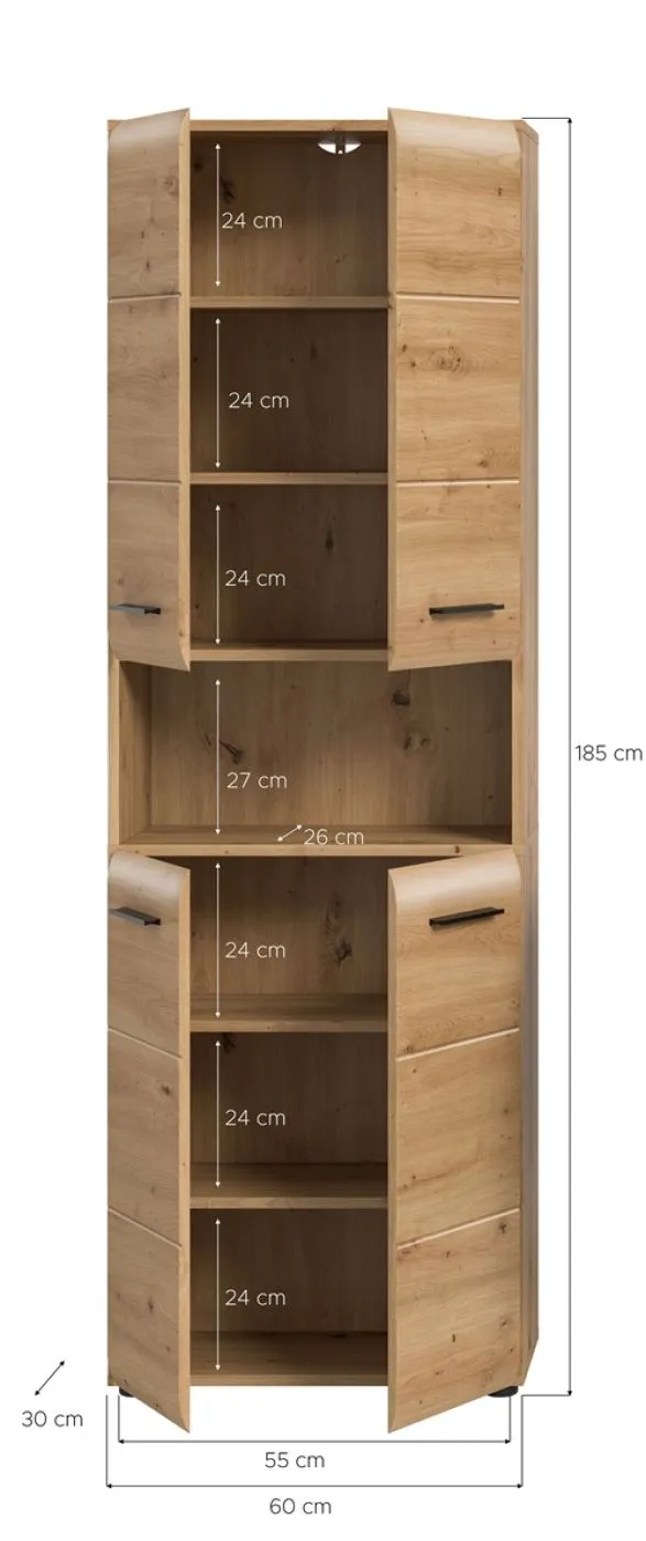 Hochschrank breit Ice | Artisan Oak