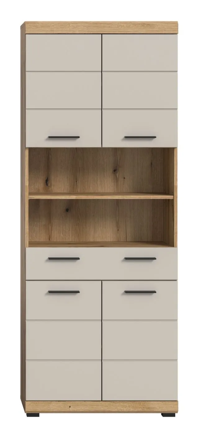 Hochschrank breit Scout | mit Schubkasten | Kaschmir / Evoak Oak