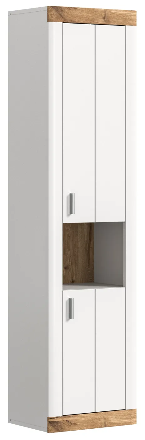 Hochschrank Laredo | weiß / Nox Oak