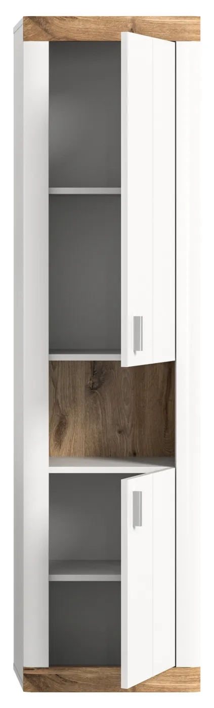 Hochschrank Laredo | weiß / Nox Oak
