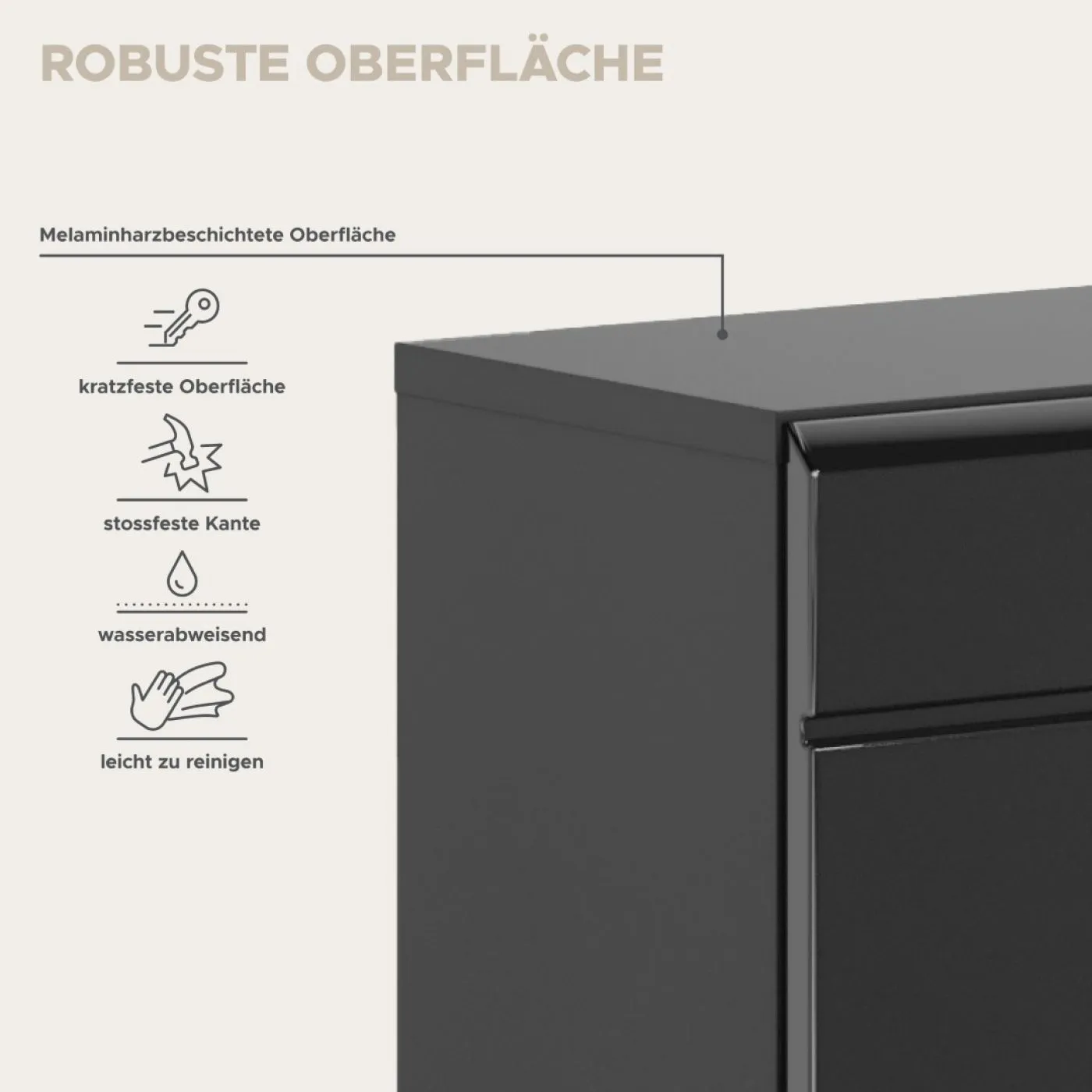Hochschrank Linus | schwarz Hochglanz