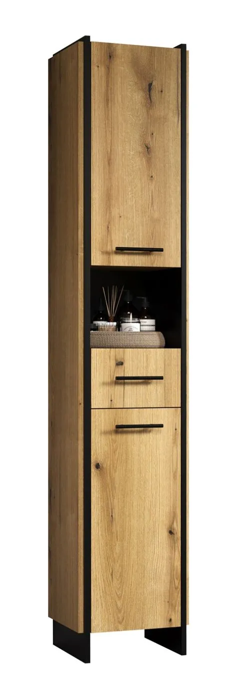 Hochschrank Safiya | Evoke Eiche / Schwarz