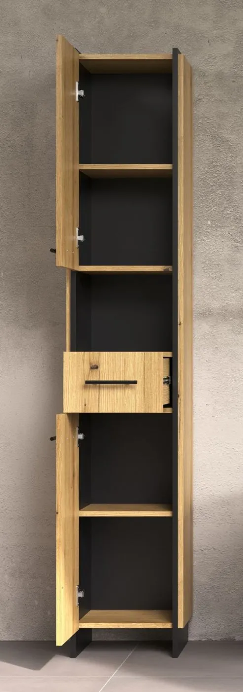 Hochschrank Safiya | Evoke Eiche / Schwarz